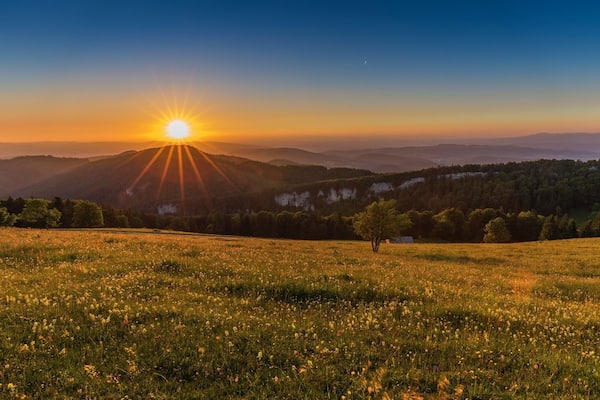 At Passwang you have a really nice view over the backcountry of Basel. Enjoy it.