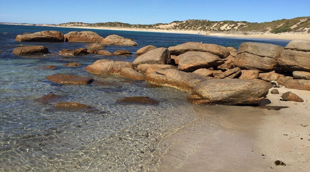 Beautiful beach and campground with sea view, walk to your left for more beautiful and wild bays