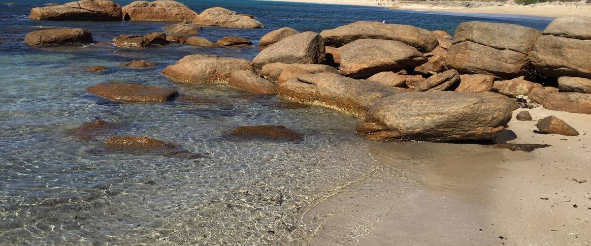 Beautiful beach and campground with sea view, walk to your left for more beautiful and wild bays