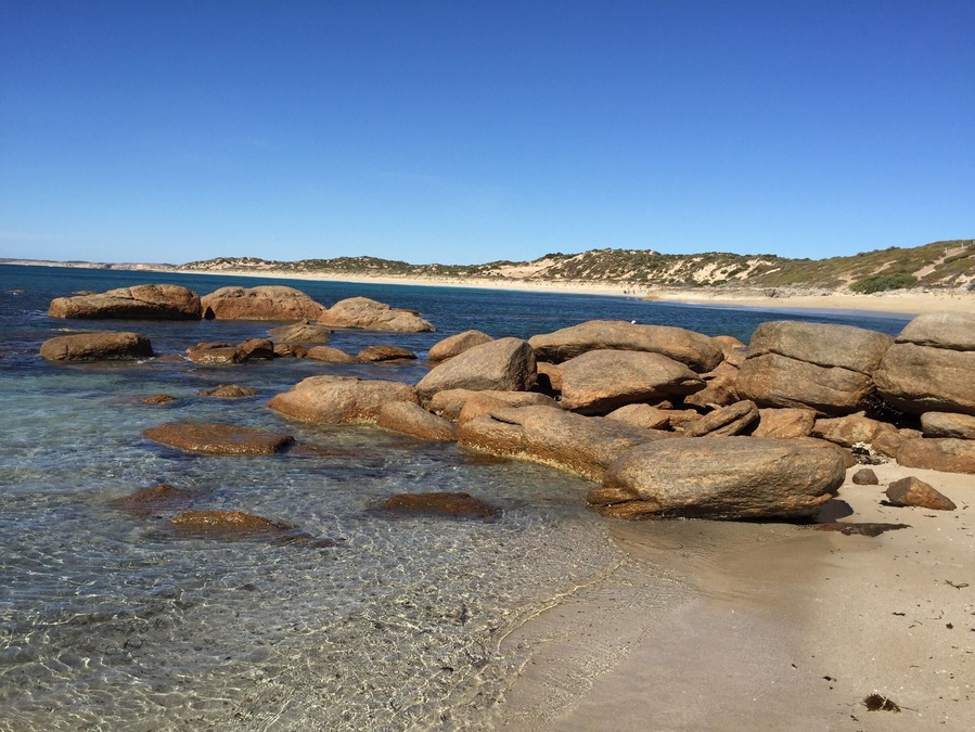 Beautiful beach and campground with sea view, walk to your left for more beautiful and wild bays