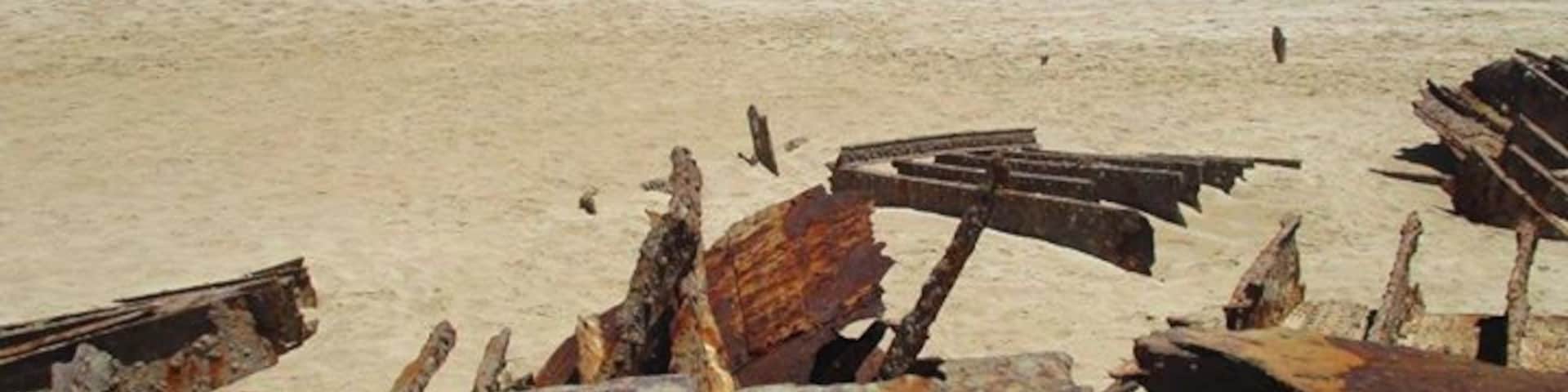 In Inneston National Park (10 dollar entry fee paid online). There is a shipwreck along one of the beaches which you can climb down to (there are stairs), to go check out. Definitely worth it to see an up close shipwreck.