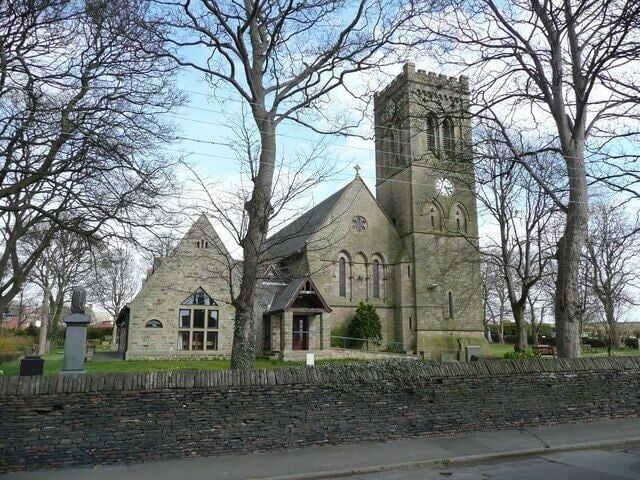 St John the Evangelist's Church, Green Balk Lane, Lepton Pevsner missed this one, but from the Wakefield Anglican website it was consecrated in November 1868. The extension blends with the old church whilst being unmistakably 20C in style.