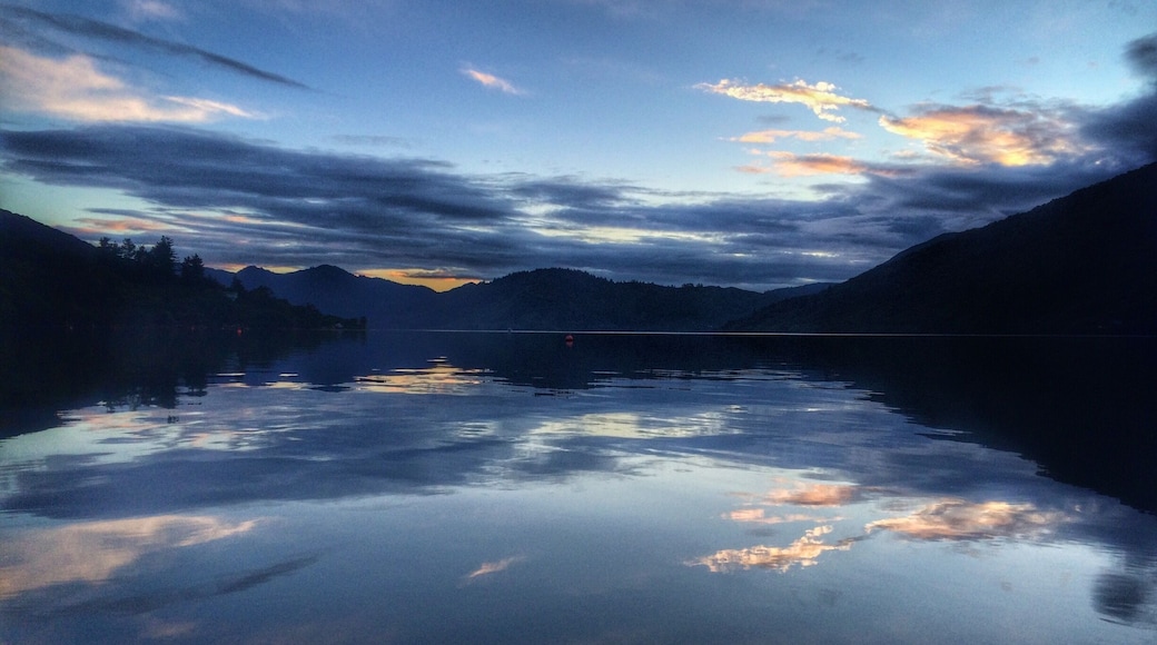 The view of the sunset after work , love this place , you can get here only walking or by boat