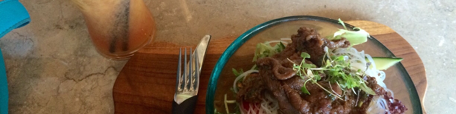 Thai beef salad 
Busy cafe !