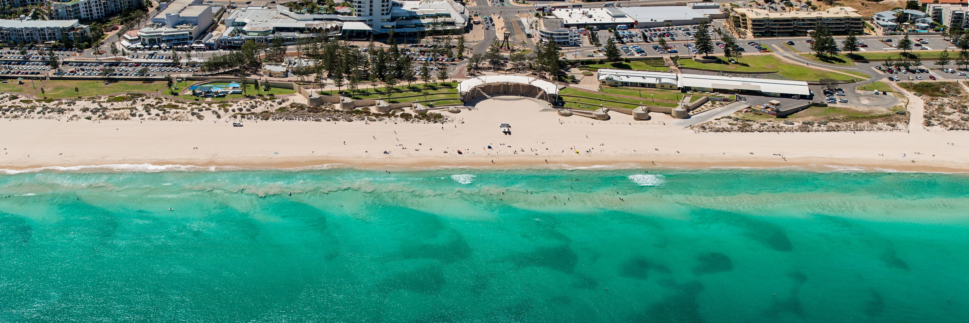 Aerial view over Scarborough Beach