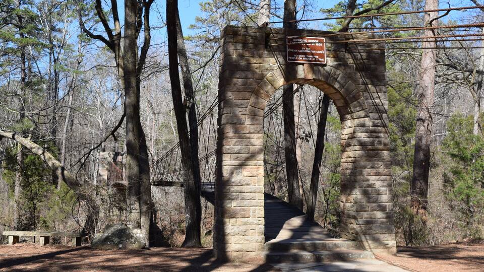 Suspension Bridge in Tishomingo State Park Mississippi