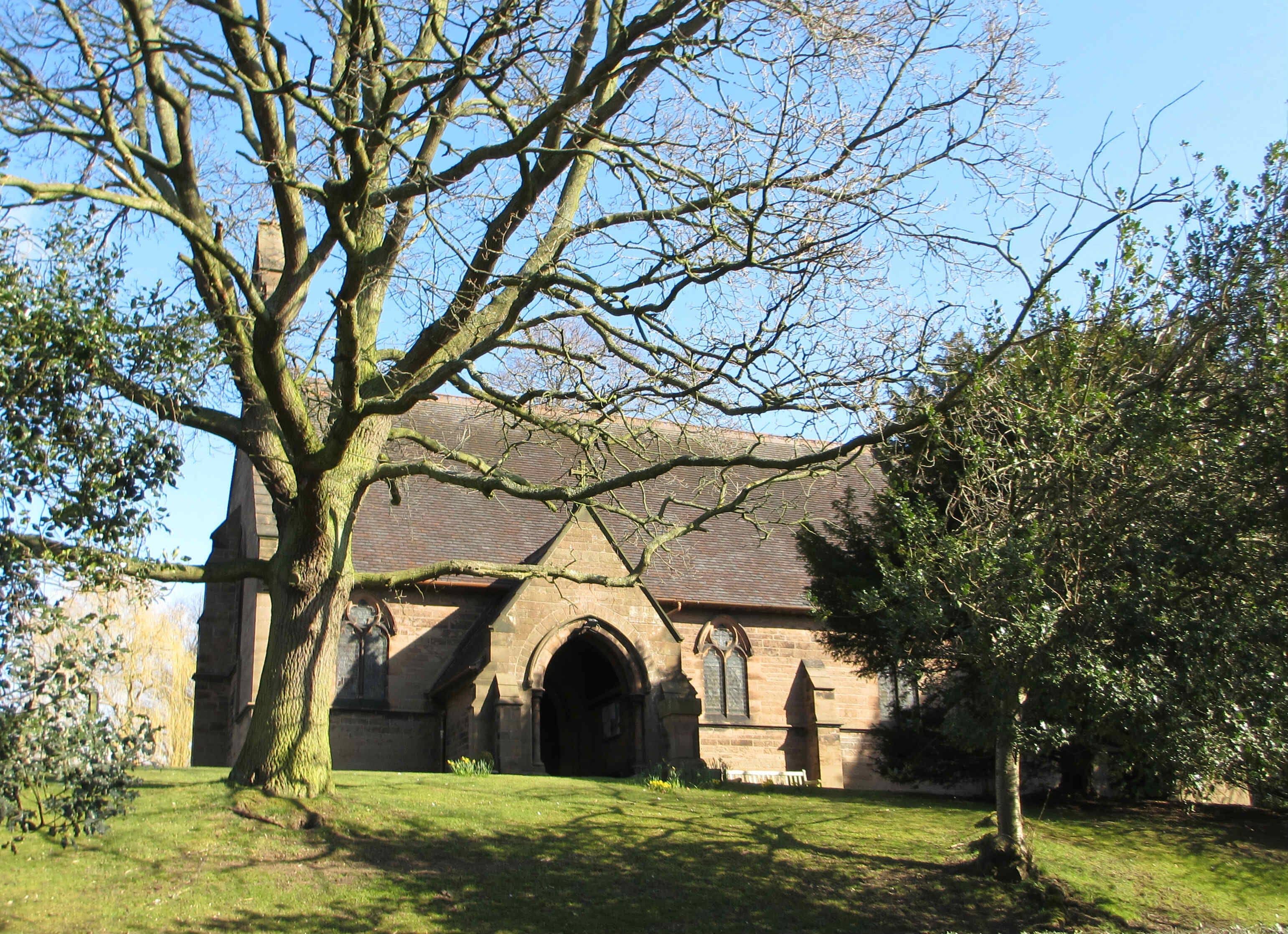 Christ Church parish church, Crowton, Cheshire, seen from the south