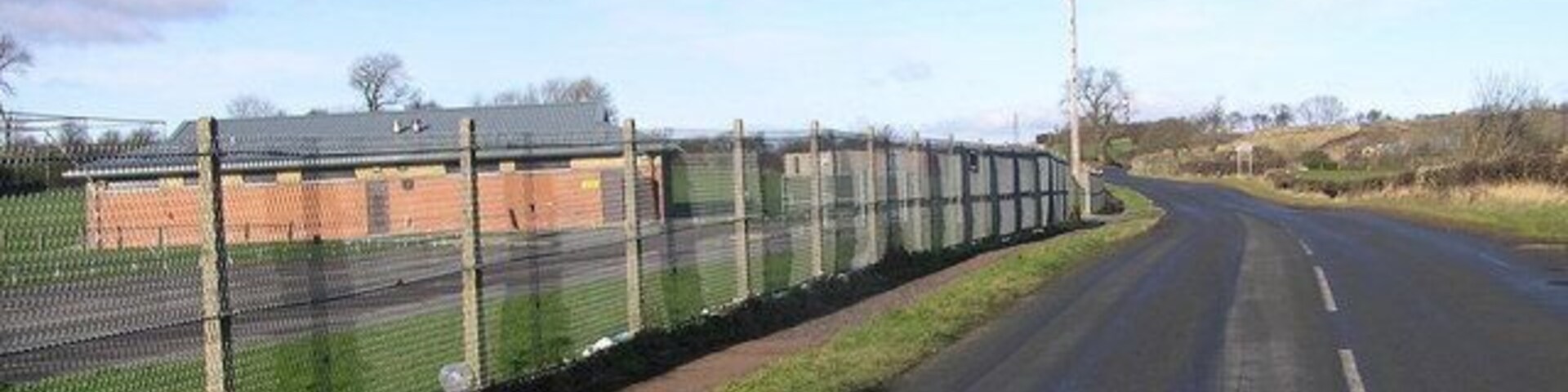 B6287 : Leeholme Recreation grounds on the left, Westerton Quarry (land-fill site) to the north.