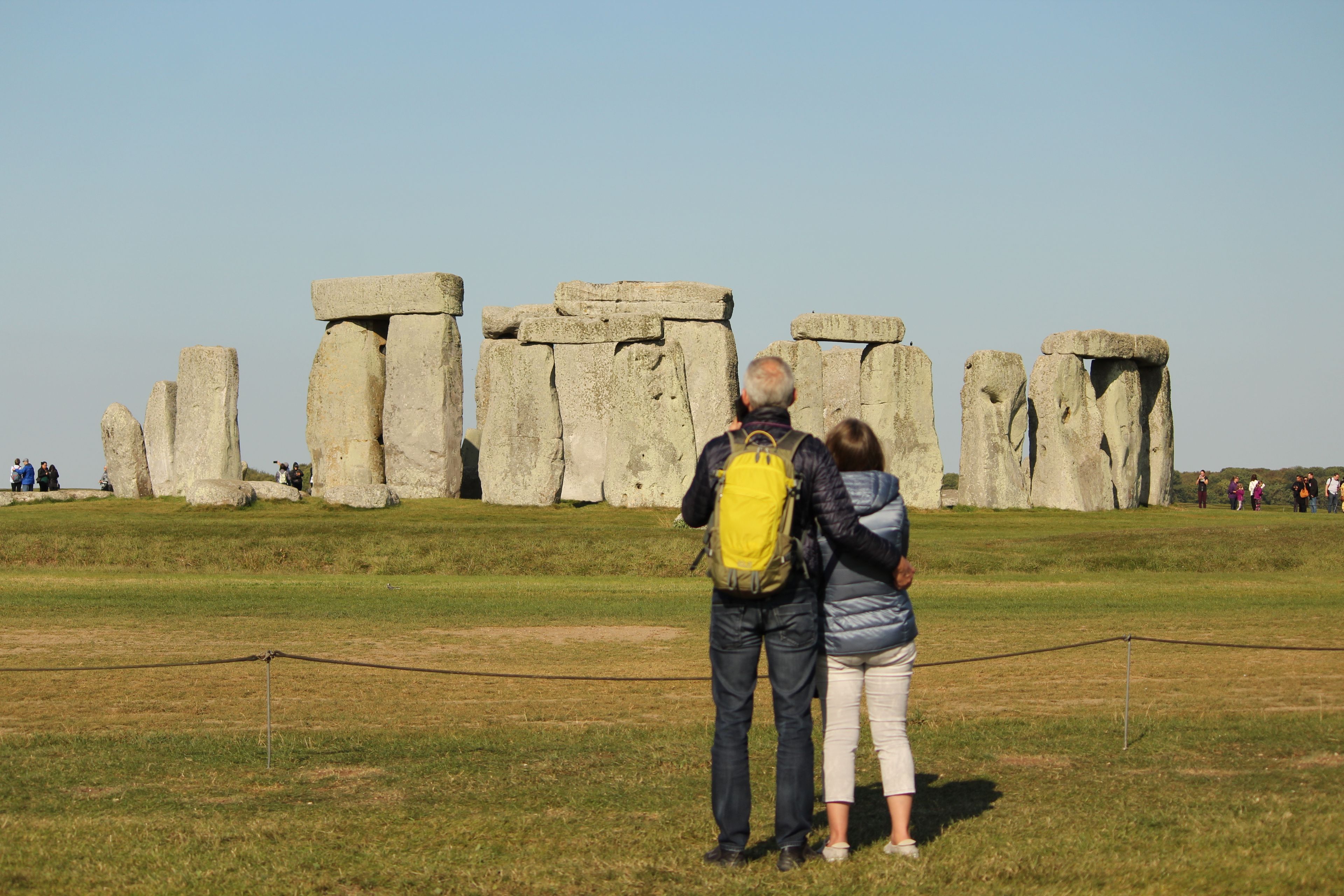 Stonehenge with visitors in the foreground.