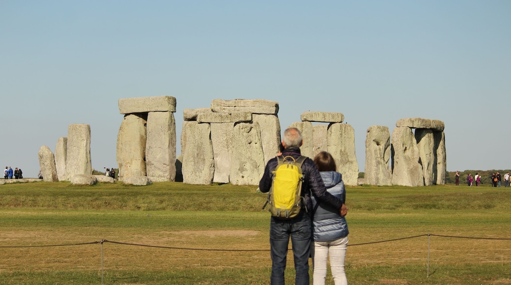 Stonehenge with visitors in the foreground.