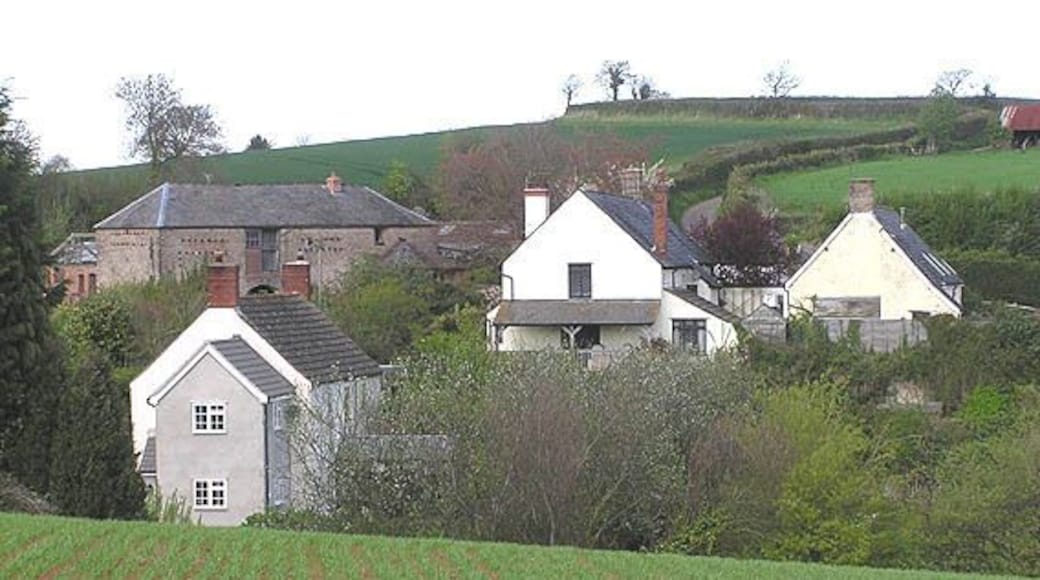 Golsoncott. Looking north from footpath just south of the hamlet