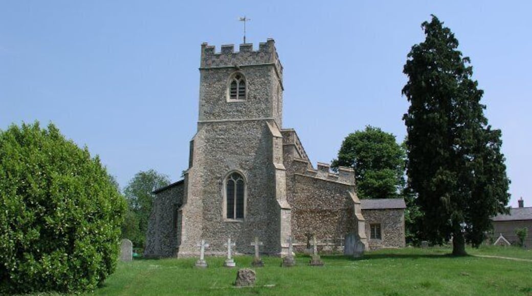 Holy Trinity parish church, Chrishall, Essex, seen from the west