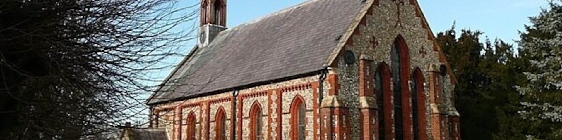 St. Mary Magdalene, Flaunden This is the first church designed by Sir George Gilbert Scott, most famous for his design of St. Pancras station. Erected in 1838, it was a new church replacing one in the older part of the village closer to the River Chess. I think it looks very attractive because of its simple brick and flint construction . There is more information here http://www.chenieschurch.cwc.net