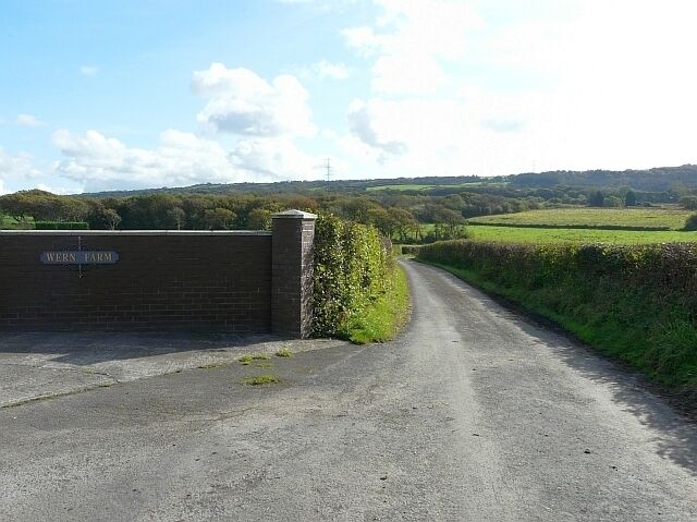 Road past Wern Farm