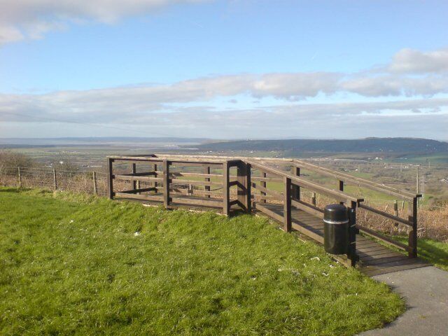 Viewing area on Penbrey Mountain A viewing area has been created with some parking space to enjoy the view from the hillside. On the day the picture was taken, RAF aircraft could be seen (and heard) training in the distance.