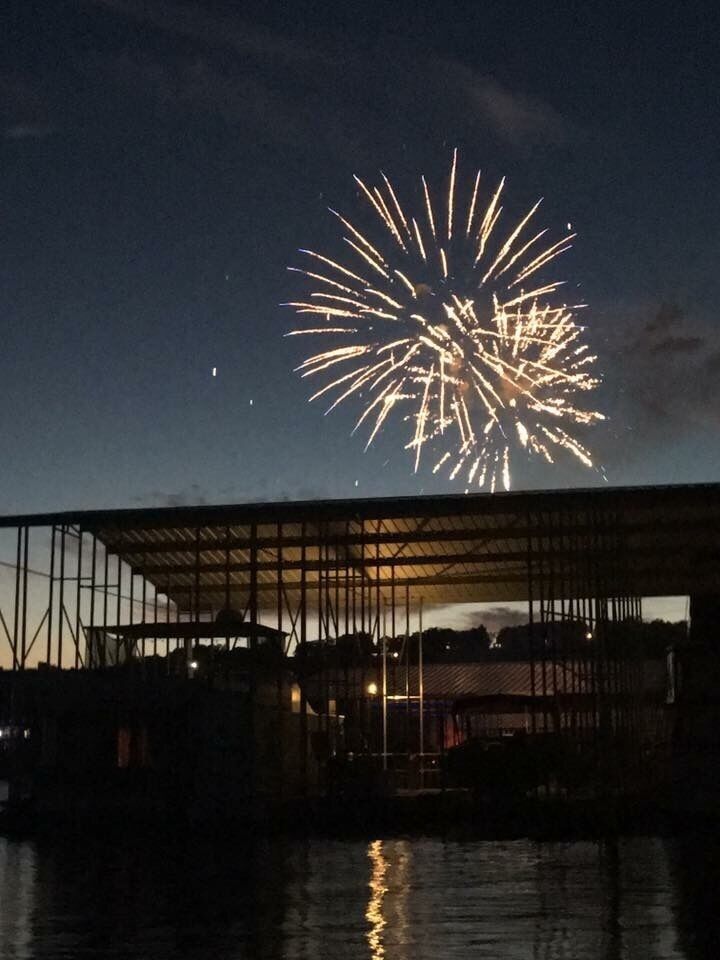 4th of July fireworks display at Cape Fair Marina on Table Rock Lake. 