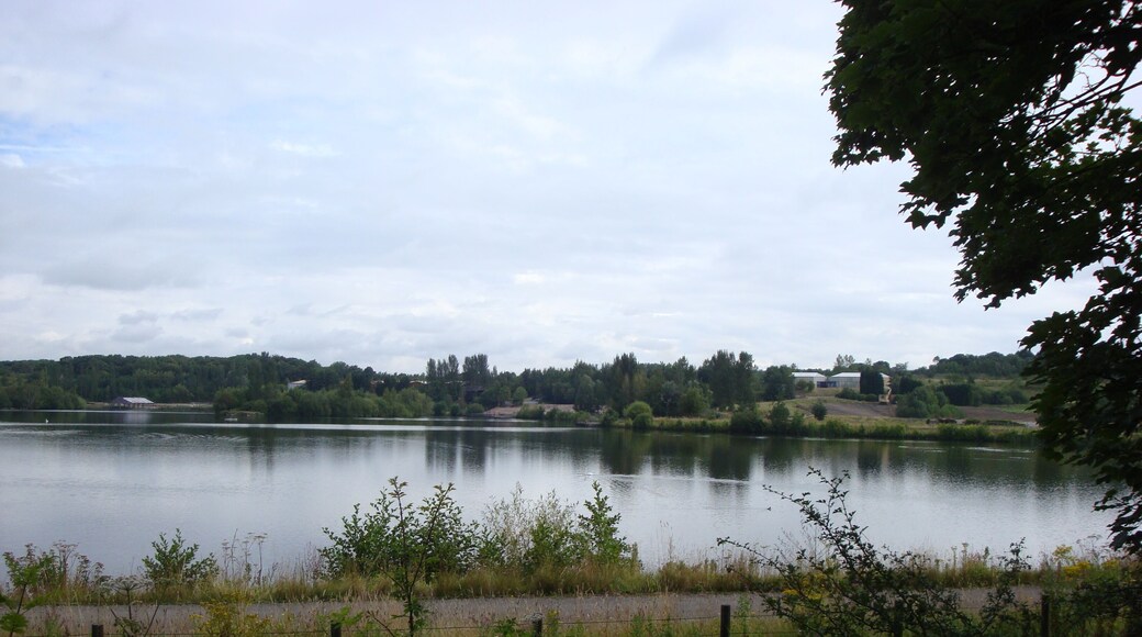 American Adventure - Looking over lake towards site of village and buffalo stampede after demolishion