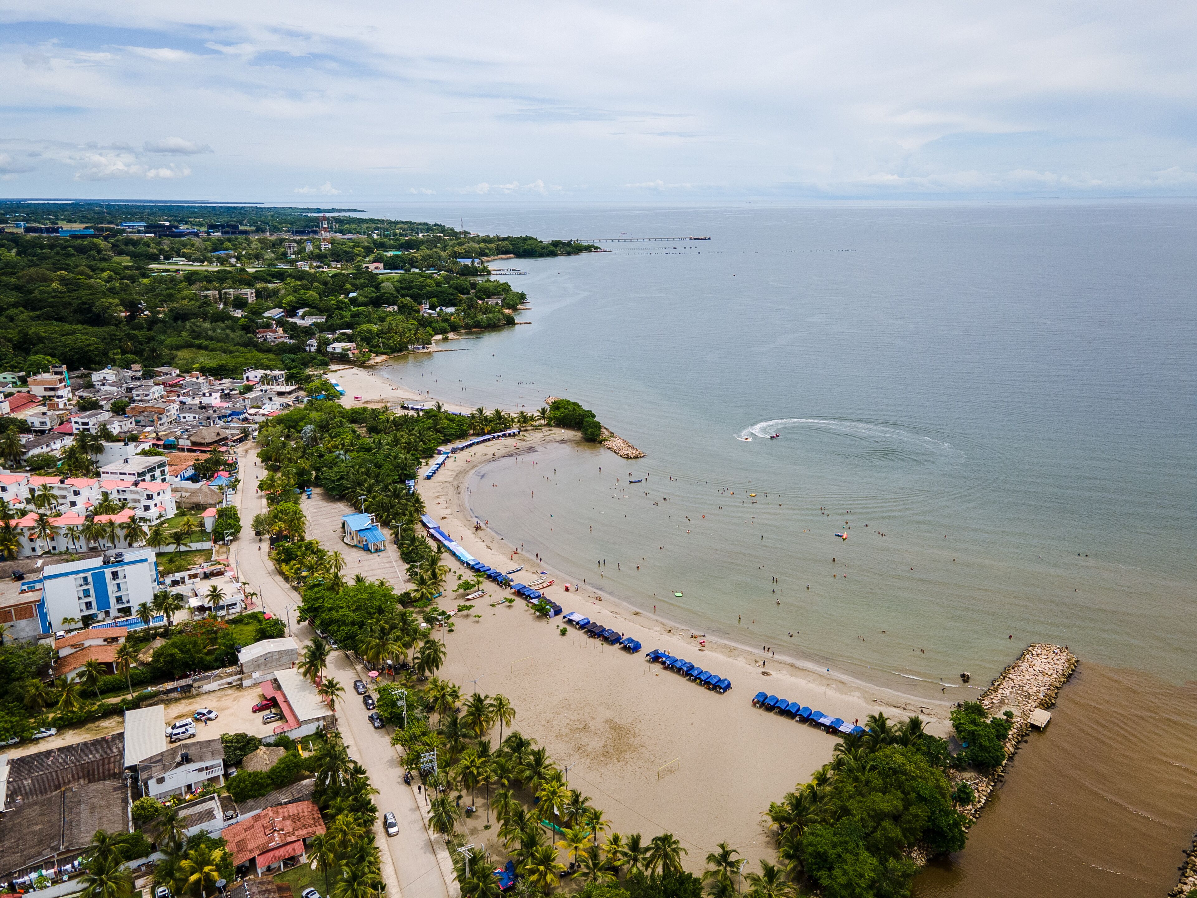 aerial view of the beaches in the colombian gulf of morrosquillo