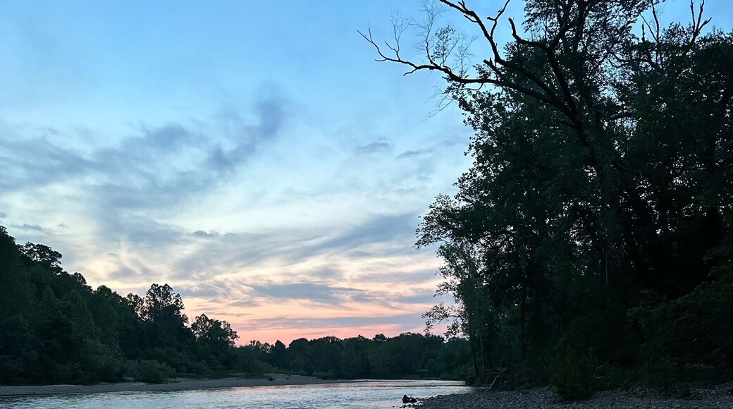 Sunset over the river