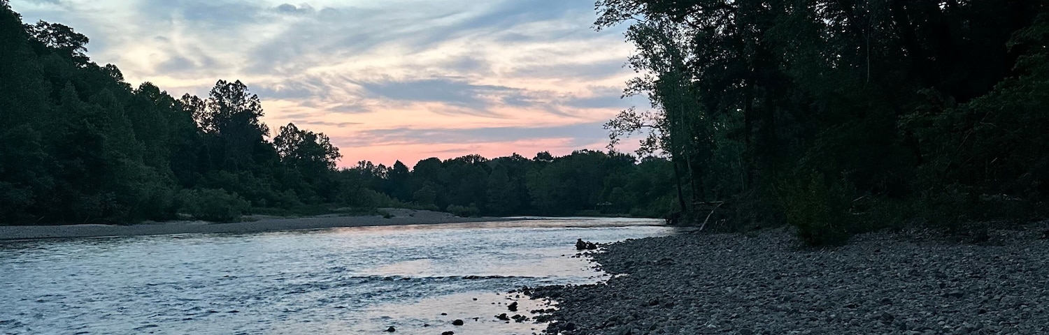 Sunset over the river