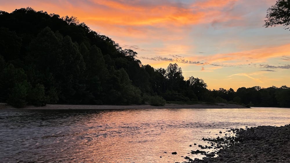 Sunset over river