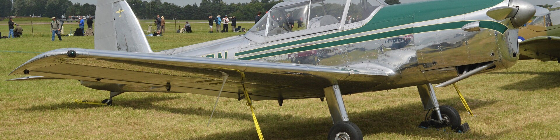 c/n 11. Built 1946. This is the oldest airworthy Chipmunk and was one of three Canadian built airframes shipped to the UK to help launch the British Chipmunk production line. On static display at the 2016 Royal International Air Tattoo (RIAT), Fairford, UK. Friday 8th July 2016