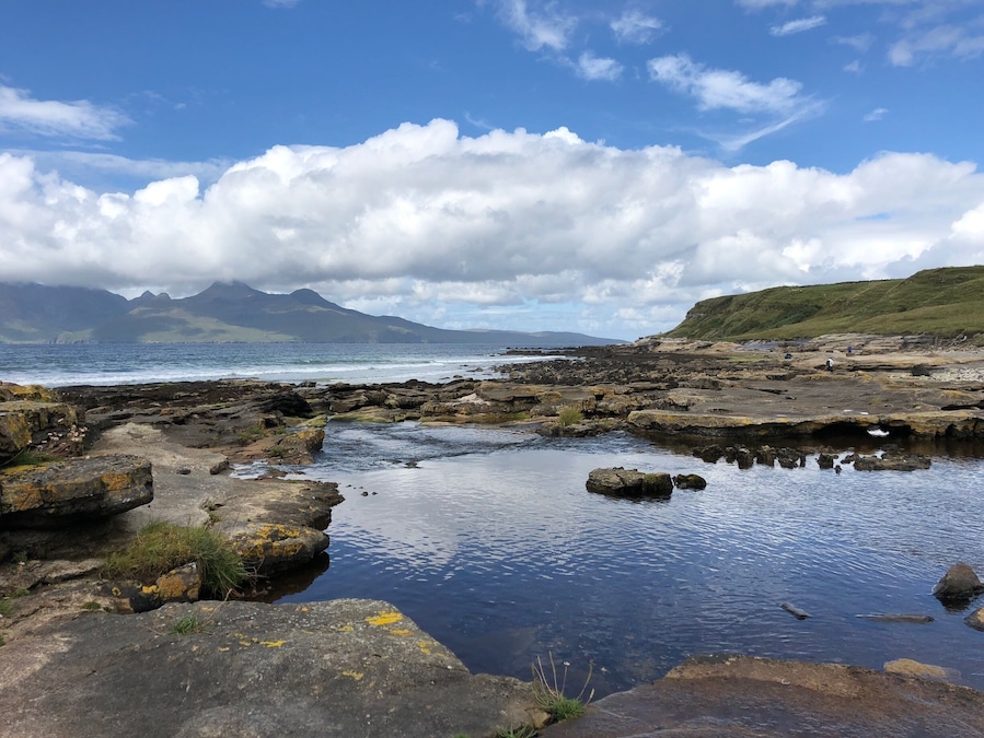 I spent a whole day just on this beach on the Isle of Eigg. It is truly a geology and a photography paradise. We were lucky to have a day full of sun and times shade that highlighted the landscape and it's incredible features.
You can get here via a ferry from Mallaig and can rent a bike from the port or take a good hike across the Isle.
These are pools formed by little rivers coming down from the mountain into the ocean. #lifeatexpedia #scotland
#scotland #lifeatexpedia