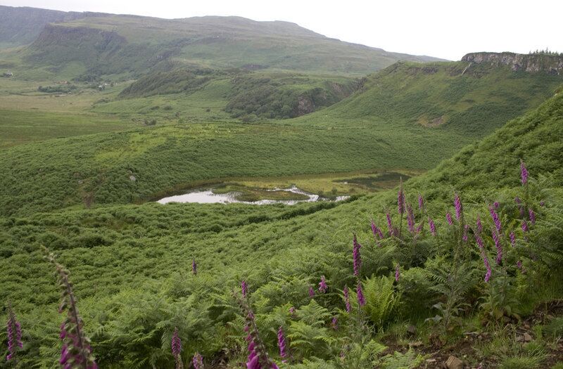 Giant's footprint, near Laig, Eigg Small lochan in the shape of a giant footprint. Also extends into NM 47 87.