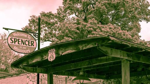 Route 66 - Spencer, MO: Village on Route 66 known for classic 1930’s store, station and barbershop.