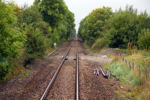 Crossing at the end of the former Minety Station