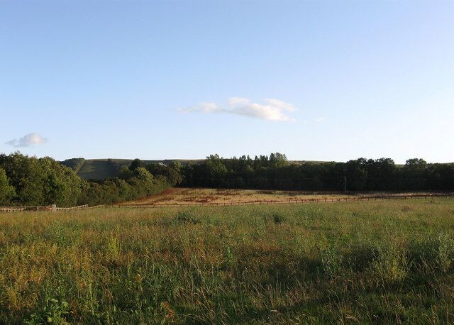 Rooks Shaw The name of the field according to the 1842 tithe map. Back then three sections of the field were given over to pasture with only one of wood and that has now gone leaving the field to be subdivided again this time for use as paddocks. The hedgerow on the left marks the Westmeston-Streat parish boundary whilst Middleton Plantation is at the southern end of the field.
