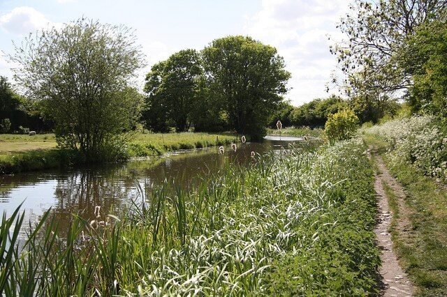 Trent Valley Way Long distance footpath beside the Chesterfield Canal, at Wharf Bridge in Misterton