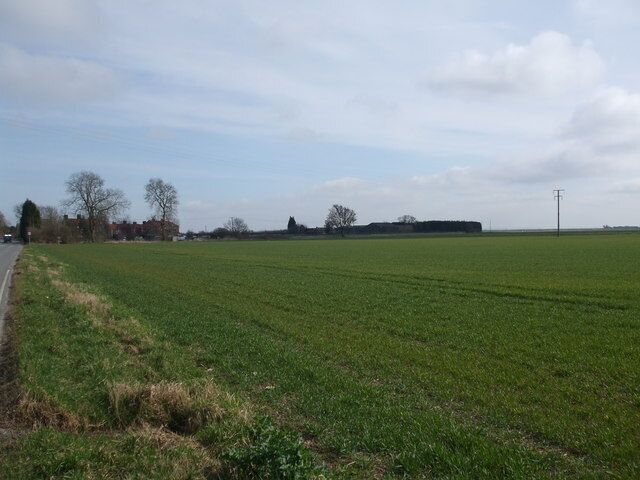 Fields towards Bridge Farm, Rawcliffe Bridge, East Riding of Yorkshire, England.