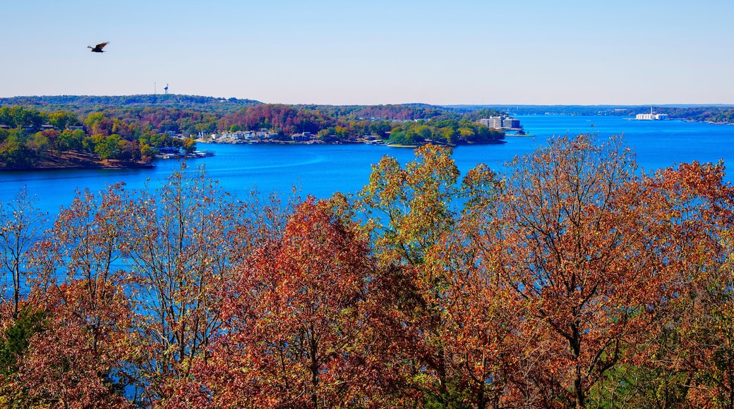 Tranquil autumn landscape along the Osage River and Lake Ozarks in Miller County, Missouri, United States