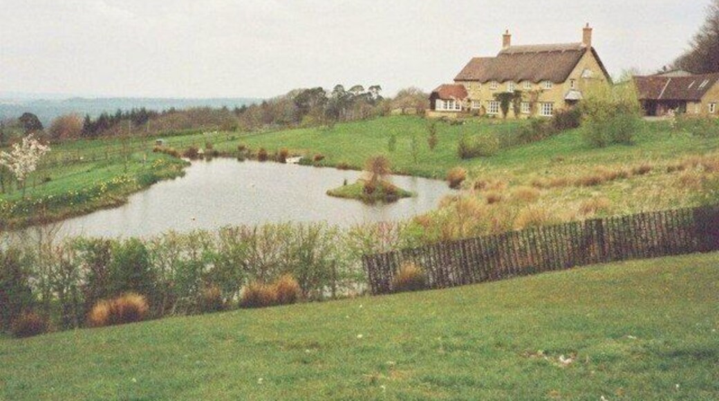 Chedington: pond and cottage Location on map is approximate.