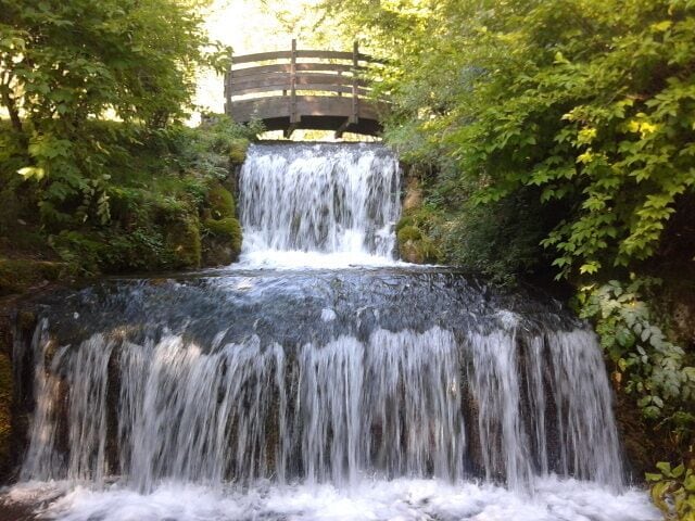 Bridge in the Sponga park, Canistro, Abruzzo, Italy