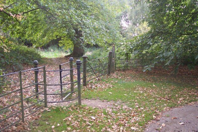 Kissing Gate in Sprivers Garden Woodland This gate is leads from the National Trust land towards Marle Place Road. The High Weald Landscape Trail heads right along the Garden's drive towards Hazel Street from Horsmonden.