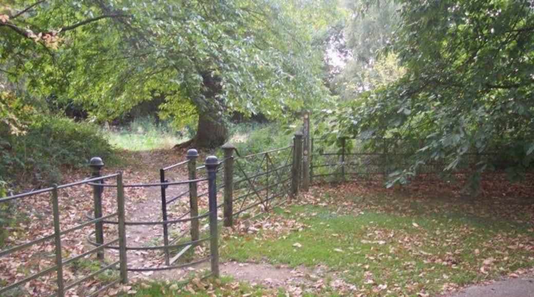 Kissing Gate in Sprivers Garden Woodland This gate is leads from the National Trust land towards Marle Place Road. The High Weald Landscape Trail heads right along the Garden's drive towards Hazel Street from Horsmonden.