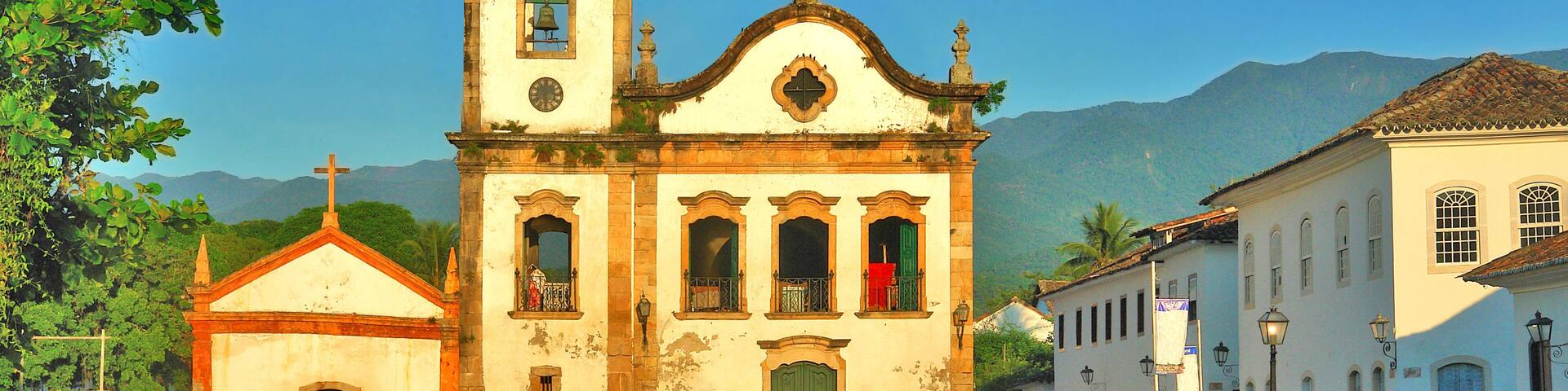 Saint Rita church in Paraty or Parati - well preserved Portuguese colonial and Brazilian Imperial city located on the Costa Verde.