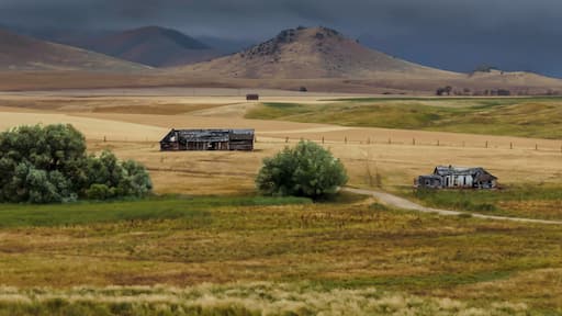 mountain landscape with storm clouds