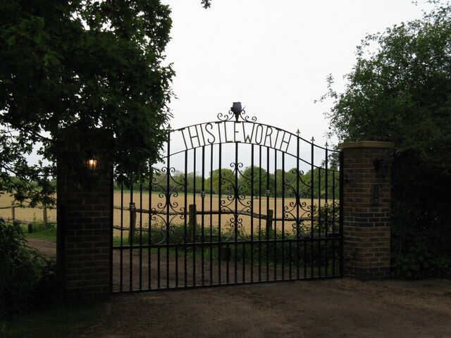 Wrought iron gate to Thistleworth