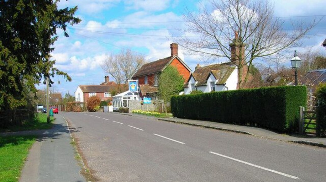 Worthing Road, Dial Post. Hard to believe that the A24 used to thunder through this village until the 1980s. Now all is quiet and serene. Dial Post is a hamlet within the parish of West Grinstead and grew in size from the eighteenth century onwards. The in is The Crown.