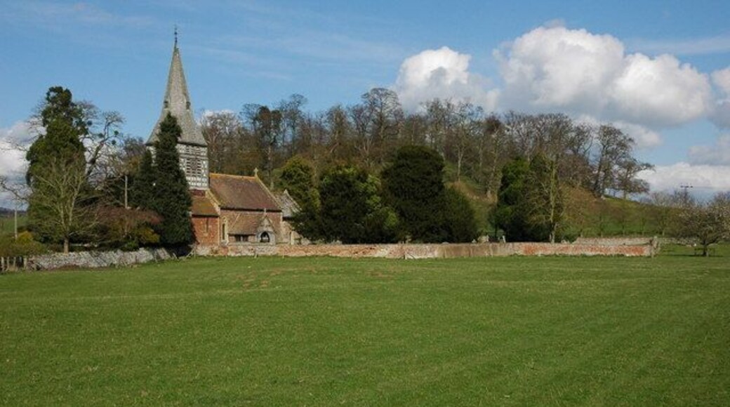 Bromesberrow Church St Mary's church, Bromesberrow, is situated in a picturesque position next to a small wooded hill. A very pleasant English scene.