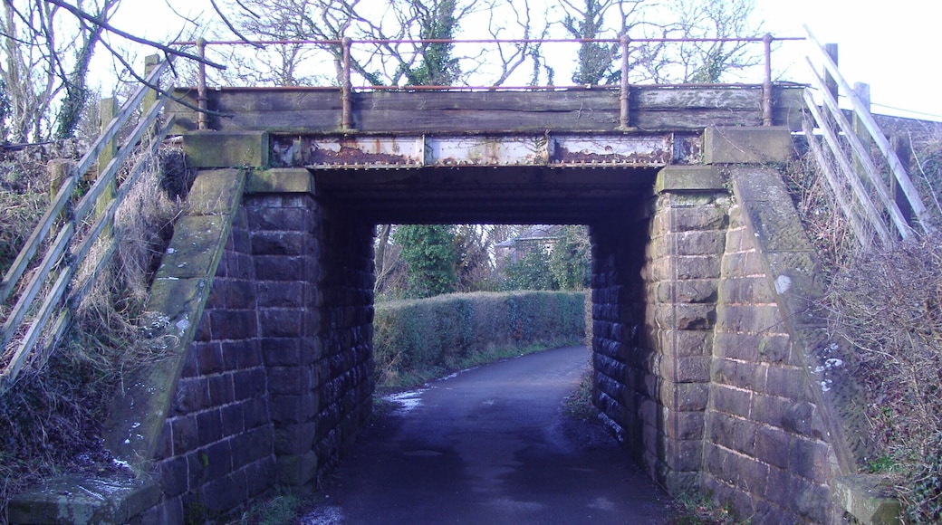 Railway Bridge, Brindle, Preston to Blackburn line Railway bridge on the Preston to Blackburn line, the road leads down to St Joseph's church, Brindle.