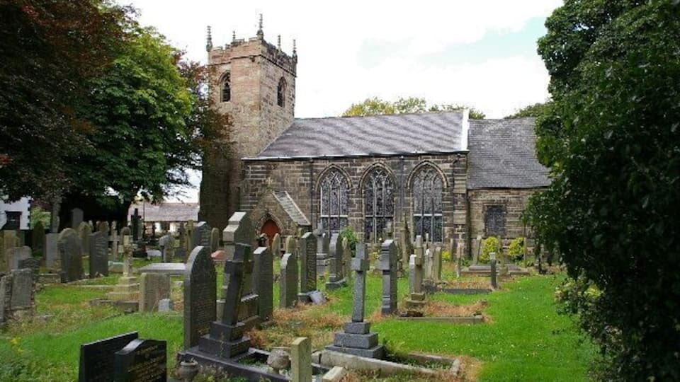 St James' parish church, Brindle, Lancashire, seen from the southeast