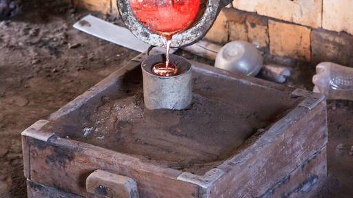 Aluminum gets recycled by hand in Ambatolampy, Madagascar
