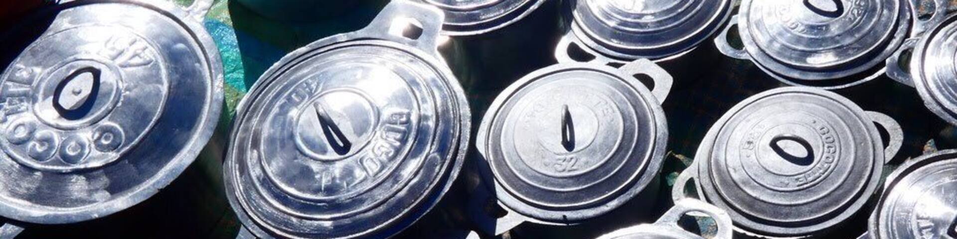 #LifeAtExpediaGroup
Pots made from recycled aluminium, by people breaking up and pouring molten metal barefoot. If you think you have a hard job you need to see these guys at work.