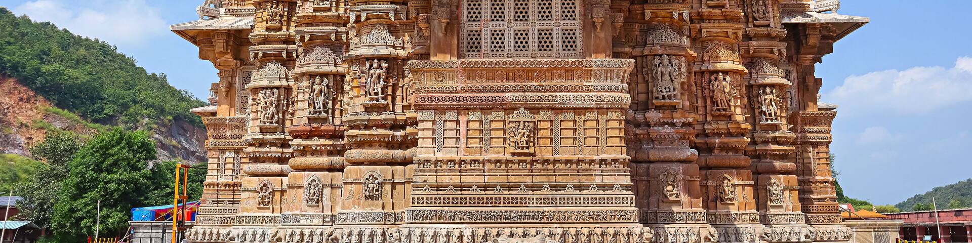 Carved backside of Shamlaji Vishnu Temple, Aravalli District, Gujarat, India.
