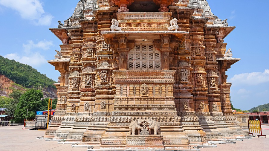 Carved backside of Shamlaji Vishnu Temple, Aravalli District, Gujarat, India.