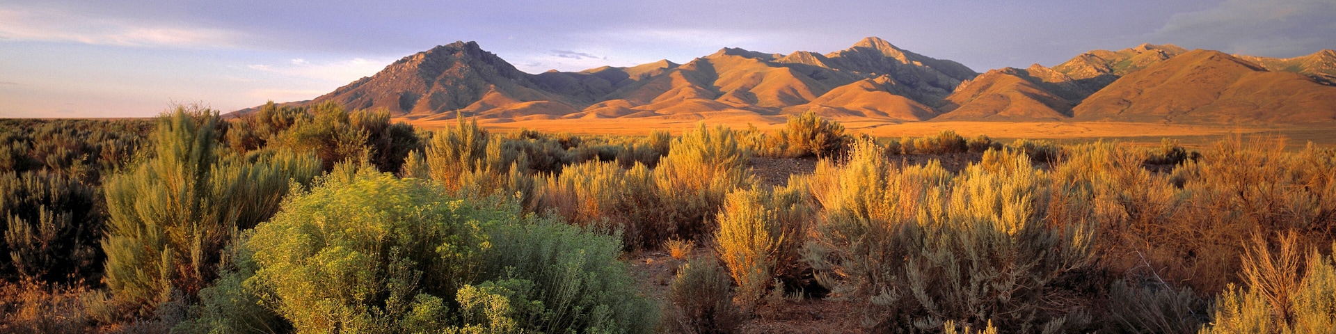USA, Nevada, Denio. Dusk settles over the Bilk Creek Mountains, Denio, Nevada.